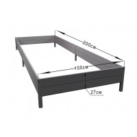 Грядка ПВХ 3х1м, высота 27 см серая