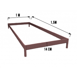 Грядка ПВХ 1,5 х 1 м, высота 14 см коричневая