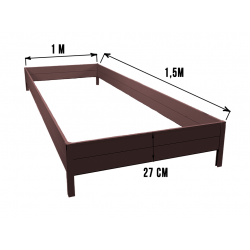 Грядка ПВХ 1,5 х 1 м, высота 27 см коричневая
