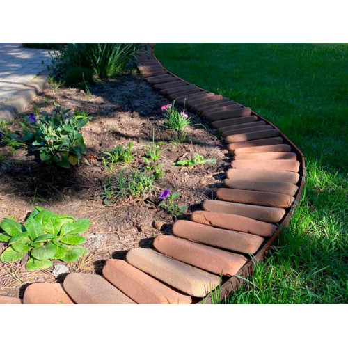 Пластиковый бордюр ГеоПластБорд 58 мм, длина 1 м, коричневый