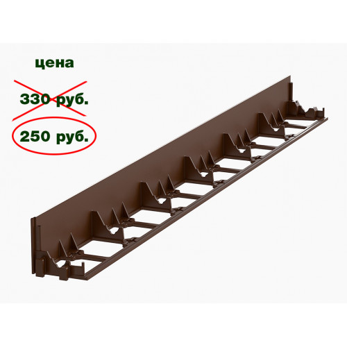 Пластиковый бордюр ГеоПластБорд 78 мм, длина 1 м, коричневый