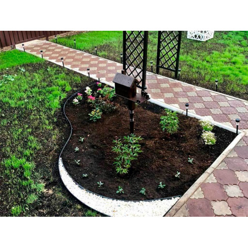 Пластиковый бордюр ГеоПластБорд 58 мм, длина 1 м, коричневый