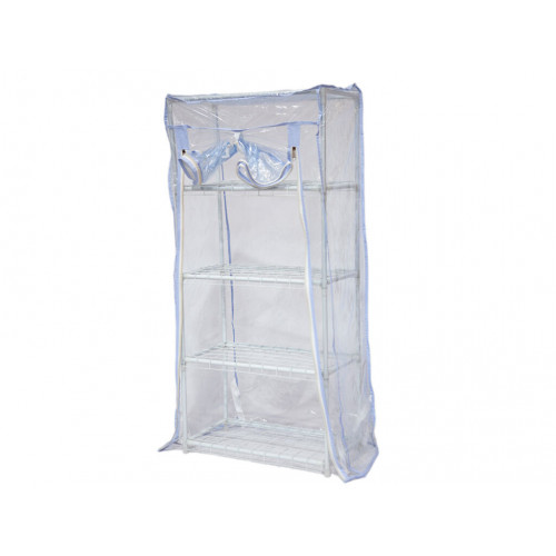 Белая теплица 46*24*100 см, 4 полки с чехлом