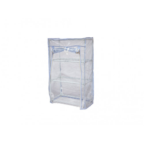 Белая теплица 46*24*75 см, 3 полки с чехлом