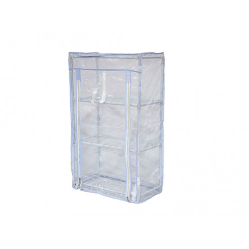 Белая теплица 46*24*75 см, 3 полки с чехлом