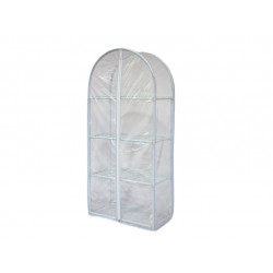 Белая теплица c округлым верхом 46*24*100 см, 4 полки с чехлом