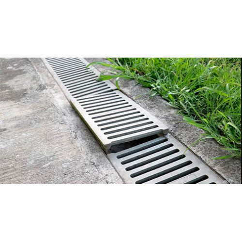 Лоток пластиковый SteePlain DN100 H100 с решеткой стальной тип 1