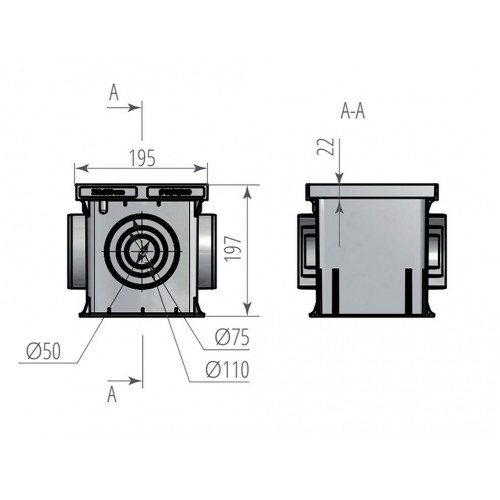 Дождеприемник пластиковый (в сборе +2шт перегородки) 200х200
