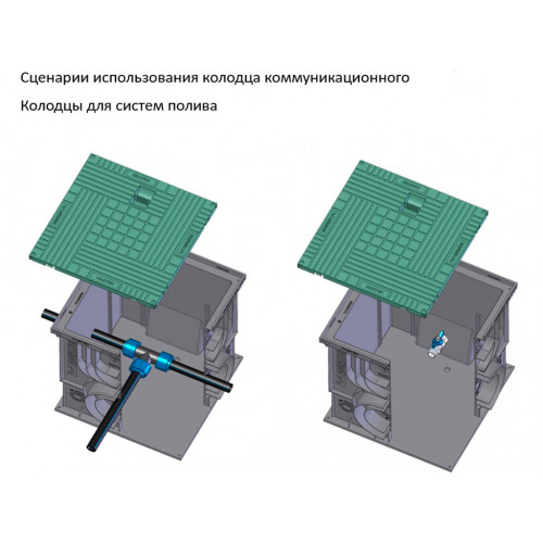 Колодец коммуникационный Master 350х350х420 (с крышкой) Колодец коммуникационный Master 350х350х420 (с крышкой)