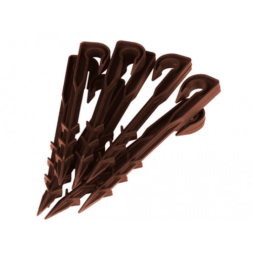 Колышек для капельной трубки КОРИЧНЕВЫЙ Г-образный 16 мм - пакет 40 шт Колышек для капельной трубки КОРИЧНЕВЫЙ Г-образный 16 мм - пакет 40 шт