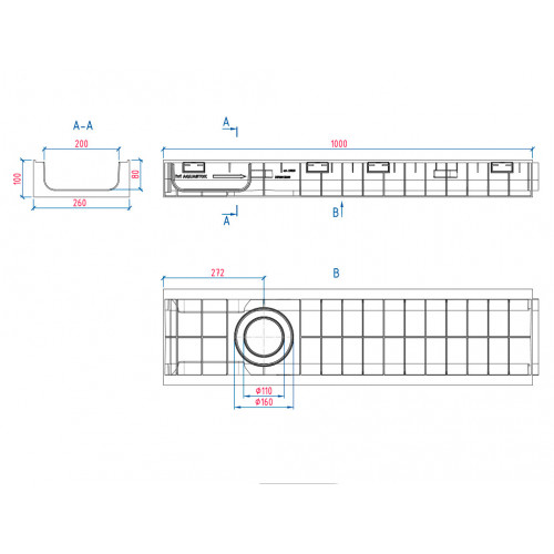 Лоток ЛВП Norma Plastik DN200 H100