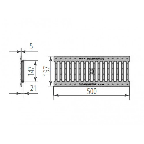 Решетка чугунная щелевая Norma DN150С250