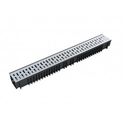 Лоток пластиковый SteePlain DN100 H100 с решеткой стальной тип 1