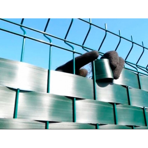 Заборная лента 48 мм х 50 м, зелёная, ПЭ