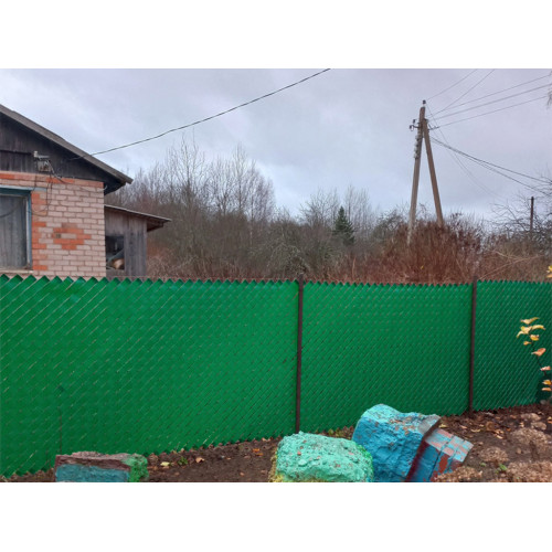 Заборная лента 48 мм х 50 м, зелёная, ПЭ