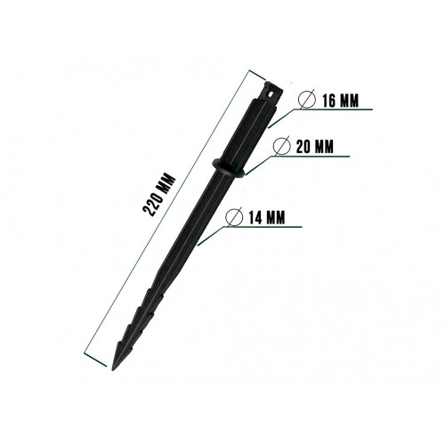 Колышки для парниковых дуг, высота 220 мм, 12 шт