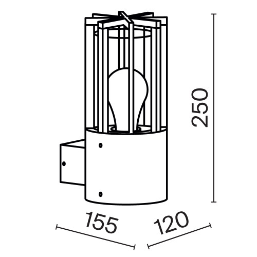 Настенный светильник (бра) Outdoor O453WL-01GF