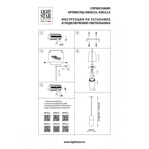 Подвесной светильник Lightstar 690013 Подвесной светильник Lightstar 690013