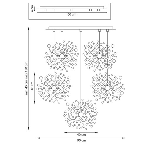 Каскадная люстра Lightstar L5PR721132 Каскадная люстра Lightstar L5PR721132