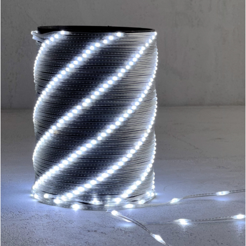 Гирлянда Роса 20м Белая 24В, 400 LED, Провод Прозрачный ПВХ, IP65,Rosa400-10-1W
