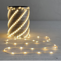 Гирлянда Роса 20м Тепло-Белая 24В, 400 LED, Провод Прозрачный ПВХ, IP65,Rosa400-10-1WW