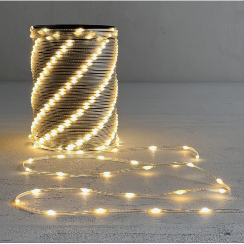 Гирлянда Роса 20м Тепло-Белая 24В, 400 LED, Провод Прозрачный ПВХ, IP65,Rosa400-10-1WW