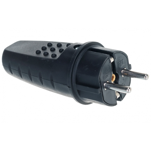 Вилка каучук. прямая 2Р+РЕ 16А 220В IP44