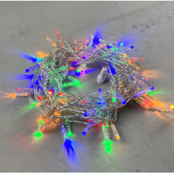 Гирлянда Нить с Колпачком 10м Разноцветная 24В, 100 LED Провод Прозрачный ПВХ, IP65,PST100CAP-10-1M