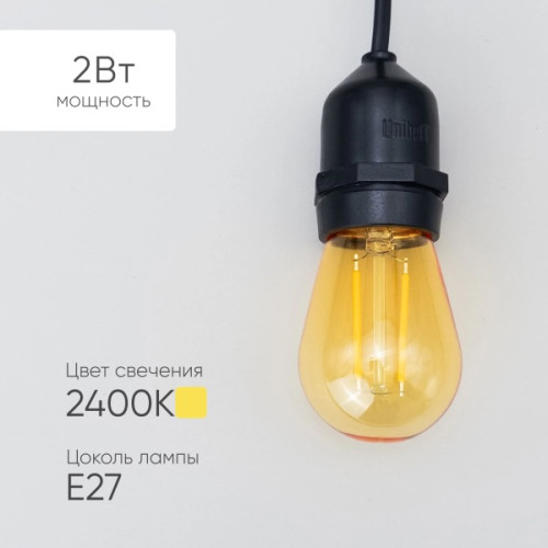 Лампа Филаментная Лофт 220В, Цоколь Е27, 2 Вт, Золотисто-Коричневая,FLM27-2W-2TN