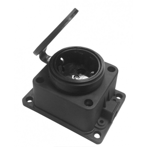 Розетка каучук. настенная 1-я с З/К и защитной крышкой