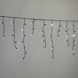 Гирлянда Бахрома 3,1 х 0,5 м Белая 220В, 120 LED, Провод Черный Каучук 2,3мм, IP65,ECO120-1-2W