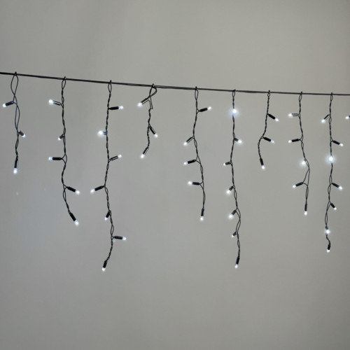 Гирлянда Бахрома 3,1 х 0,5 м Белая 220В, 120 LED, Провод Черный Каучук 2,3мм, IP65,ECO120-1-2W