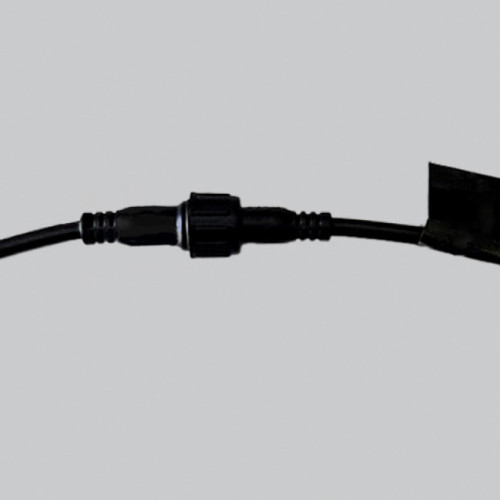 Коннектор 220В Папа-Мама 2 pin 30см Провод Черный Каучук 2х1, IP65,LC-00342