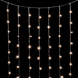 Гирлянда Занавес Облегченный 2 х 2 м Тепло-Белый 220В, 400 LED Провод Прозрачный ПВХ, IP54,PCL400NOT