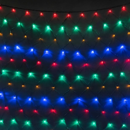 Светодиодная Сеть 2 х 2 м Тепло-Белая 24В, 256 LED, Провод Черный ПВХ, IP54,NTL256M-11-1WW