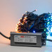 Комплект 3 Разноцветных Нити по 20м, 600 LED, Провод Черный Каучук 2,3мм, IP54