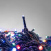 Комплект 3 Разноцветных Нити по 20м с Мерцанием Белого Диода, 600 LED, Провод Черный Каучук 2,3мм, IP54