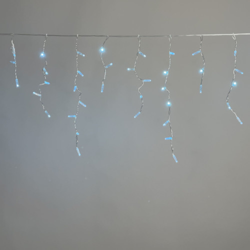 Гирлянда Бахрома с Колпачком 3,1 x 0,5 м Небесно-Голубая 220В, 120 LED, Провод Прозрачный ПВХ, IP65