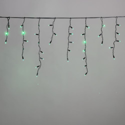Гирлянда Бахрома с Колпачком 3,1 x 0,5 м Зелёная 220В, 120 LED, Провод Черный ПВХ, IP65