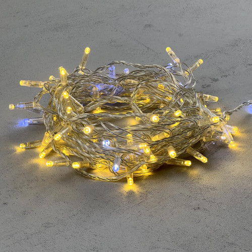 Гирлянда Нить с Колпачком 10м Золотой с Мерцанием Белого Диода 24В, 100 LED, Провод Прозрачный ПВХ, IP65 Гирлянда Нить с Колпачком 10м Золотой с Мерцанием Белого Диода 24В, 100 LED, Провод Прозрачный ПВХ, IP65