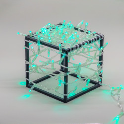 Гирлянда Нить с Колпачком 10м Аква 24В, 100 LED, Провод Прозрачный ПВХ, IP65