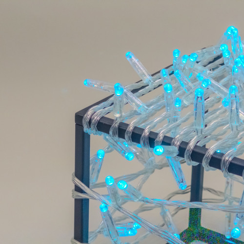 Гирлянда Нить с Колпачком 10м Небесно-Голубая 24В, 100 LED, Провод Прозрачный ПВХ, IP65 Гирлянда Нить с Колпачком 10м Небесно-Голубая 24В, 100 LED, Провод Прозрачный ПВХ, IP65