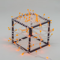 Гирлянда Нить с Колпачком 10м Оранжевая 220В, 100 LED, Провод Прозрачный ПВХ, IP65