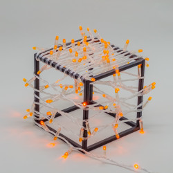 Гирлянда Нить с Колпачком 10м Оранжевая 220В, 100 LED, Провод Прозрачный ПВХ, IP65