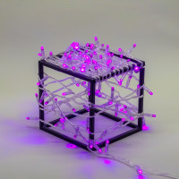 Гирлянда Нить с Колпачком 10м Фиолетовая 220В, 100 LED, Провод Прозрачный ПВХ, IP65