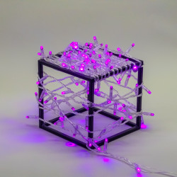 Гирлянда Нить с Колпачком 10м Фиолетовая 220В, 100 LED, Провод Прозрачный ПВХ, IP65