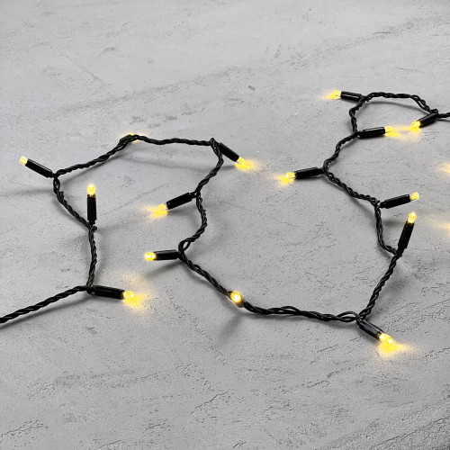 Гирлянда Нить с Колпачком 10м Золотой, 100 LED, Провод Черный ПВХ, IP65 Гирлянда Нить с Колпачком 10м Золотой, 100 LED, Провод Черный ПВХ, IP65