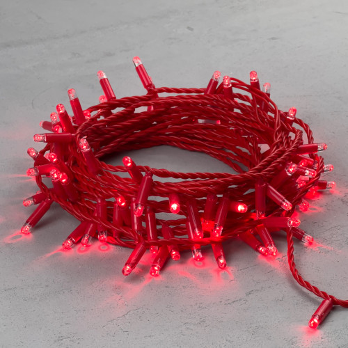 Гирлянда Нить с Колпачком 10м Красная 220В, 100 LED, Провод Красный ПВХ, IP65 Гирлянда Нить с Колпачком 10м Красная 220В, 100 LED, Провод Красный ПВХ, IP65