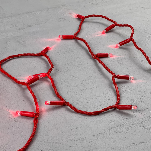 Гирлянда Нить с Колпачком 10м Красная 220В, 100 LED, Провод Красный ПВХ, IP65 Гирлянда Нить с Колпачком 10м Красная 220В, 100 LED, Провод Красный ПВХ, IP65