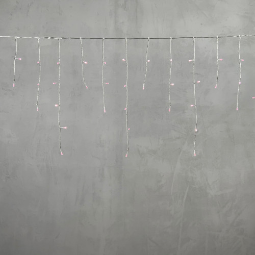 Гирлянда Бахрома на Батарейках 3 х 0,5 м Фиолетовая, 100 LED, Провод Прозрачный Силикон, IP65